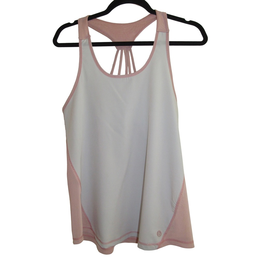 Cotton On Body Womens Small‎ Gray Pink Strappy Mesh Back Active Tank Top 664205